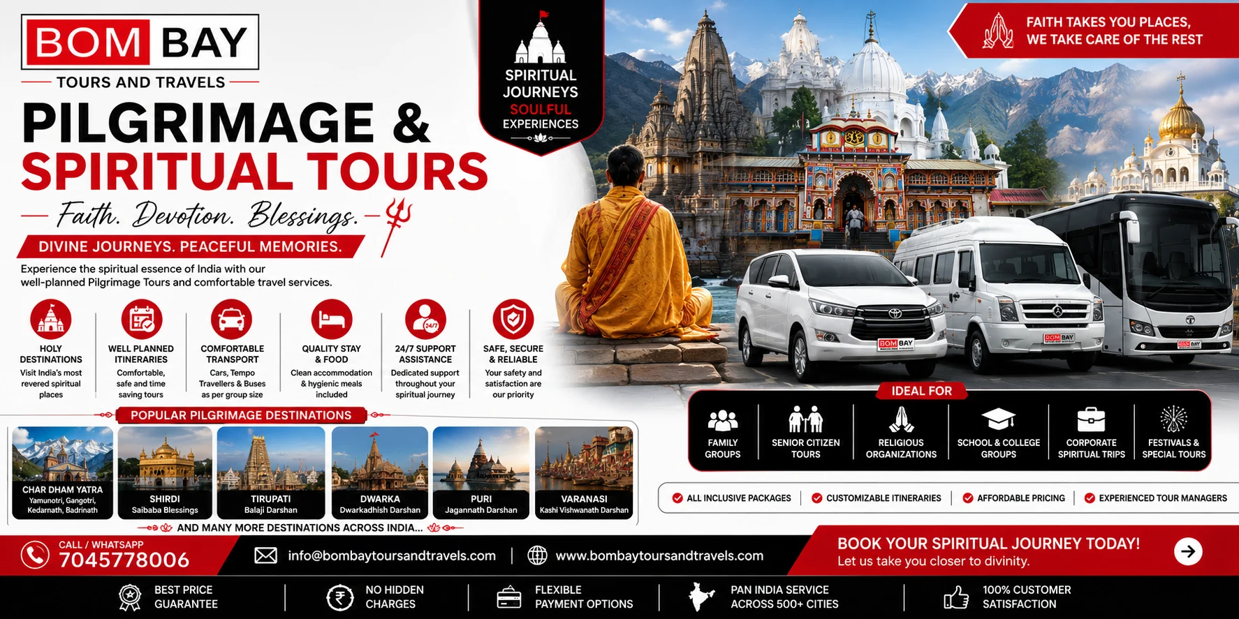 Pilgrimage and Spiritual Tours by Bombay Tours and Travels